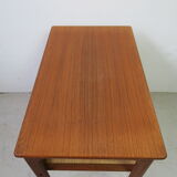 danish sidetable in teak with wicker storage place