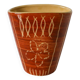 Patterned beige and brown ceramic vase, numbered 1970