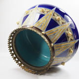 Antique Sarreguemines Majolica and bronze planter-19th century