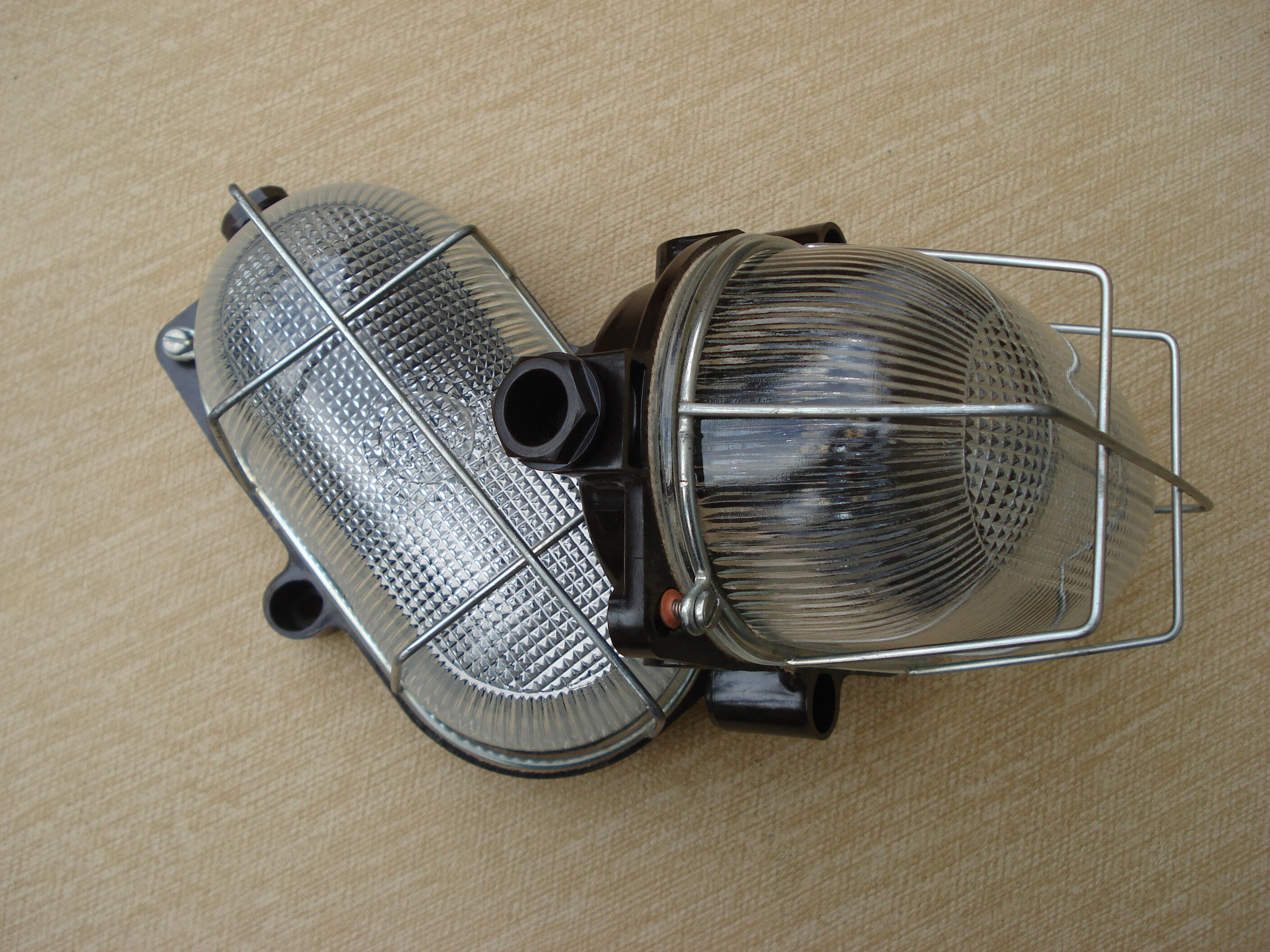 Pair hublots old industrial lighting