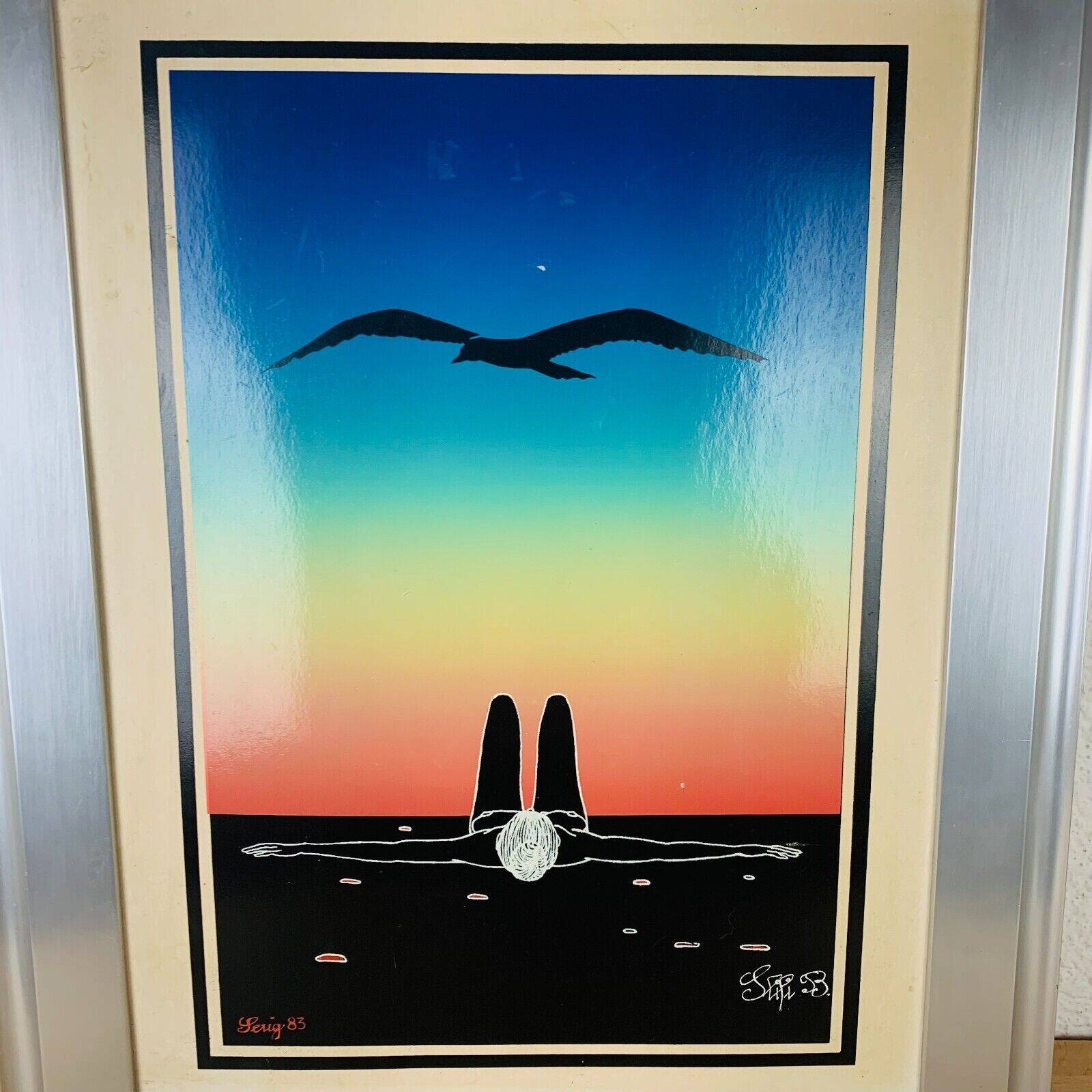 Nude silkscreen painting from the 80s