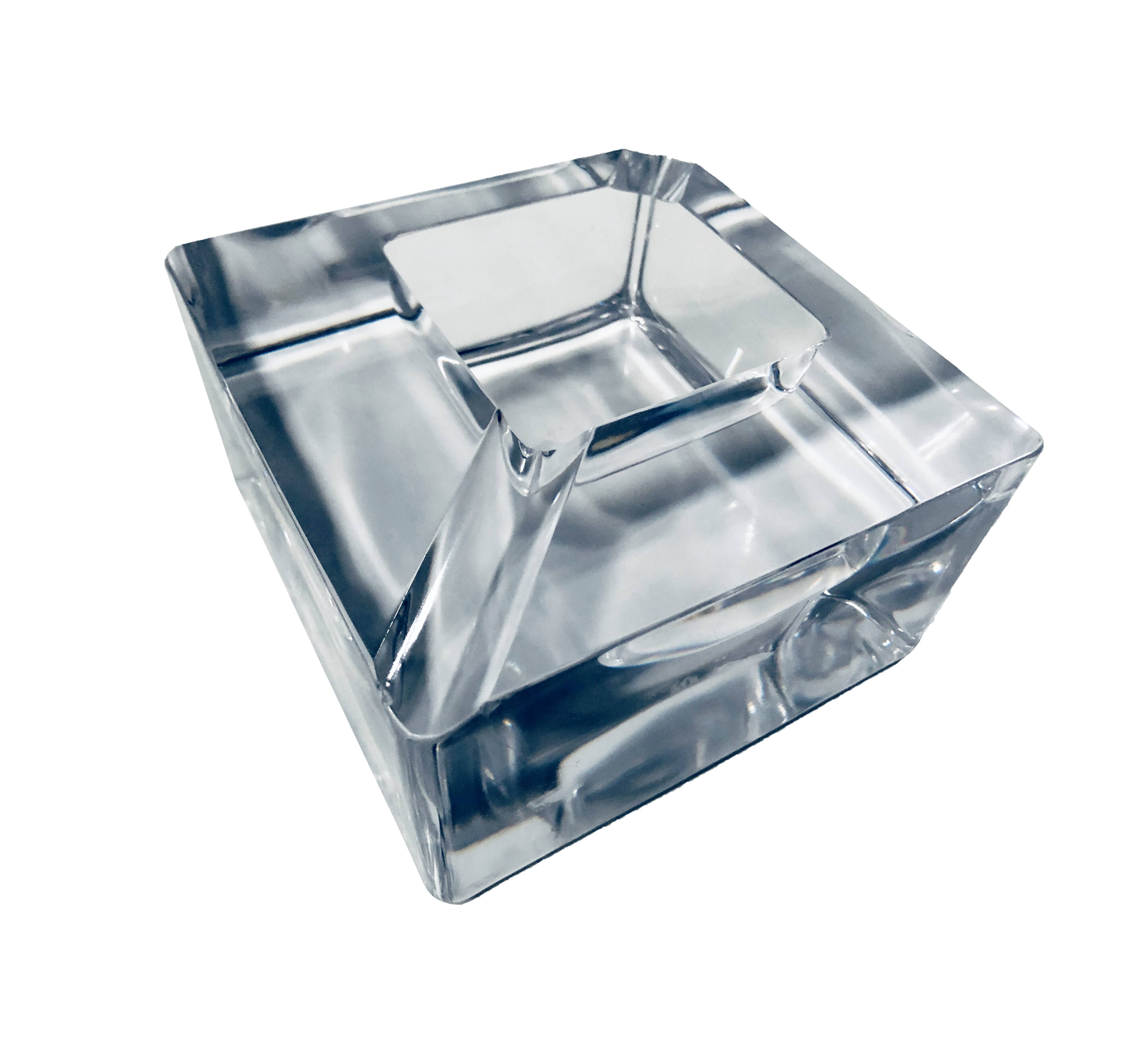 Large Vintage Ashtray • Crystal • Sèvres France • 1970