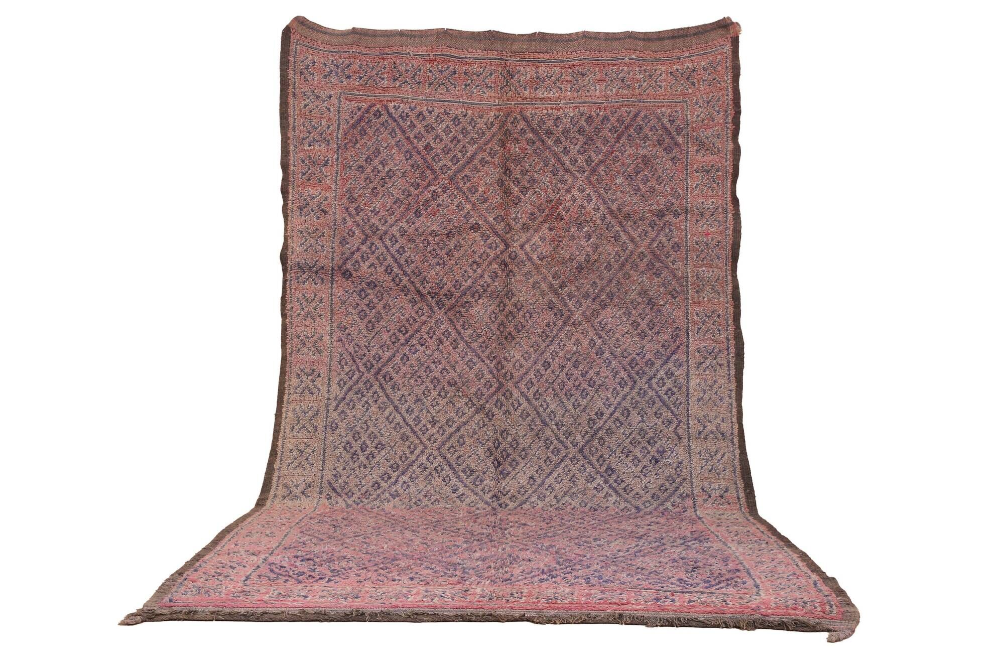 Authentic Vintage Moroccan Rug 203 x 352 cm, Berber Wool Rug, Bohemian Rug