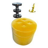 India Mahdavi velvet pouffe stool