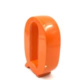 Space age orange Q letter shaped ceramic vase, Marcel Radureau France 1970