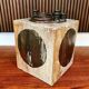 Brutalist ceramic art cube vase by Annette Merkenthaler, Germany 1960s