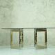 Italian modern brass and chrome coffee table, 1970
