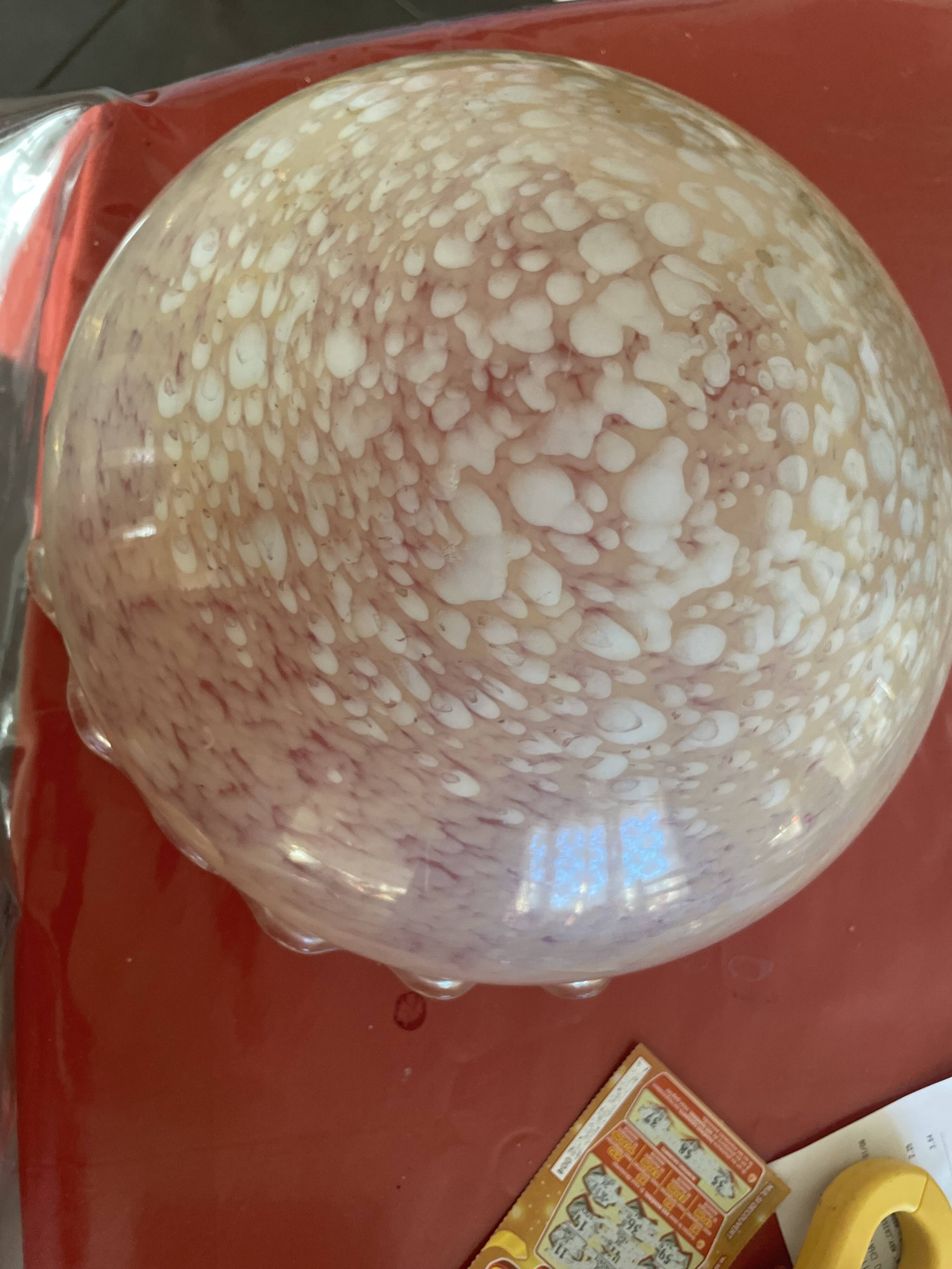 Yellow glass mushroom lamp