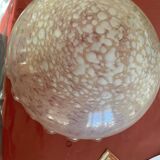 Yellow glass mushroom lamp