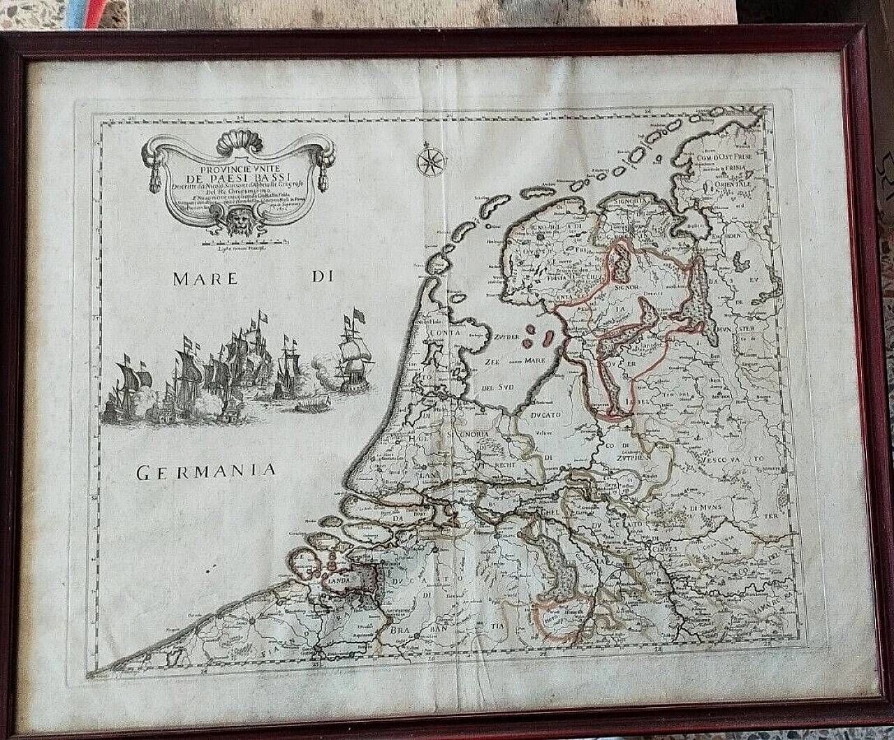 Map of the provinces of the Netherlands by G. G. De Rossi and G. Cantelli, 1672