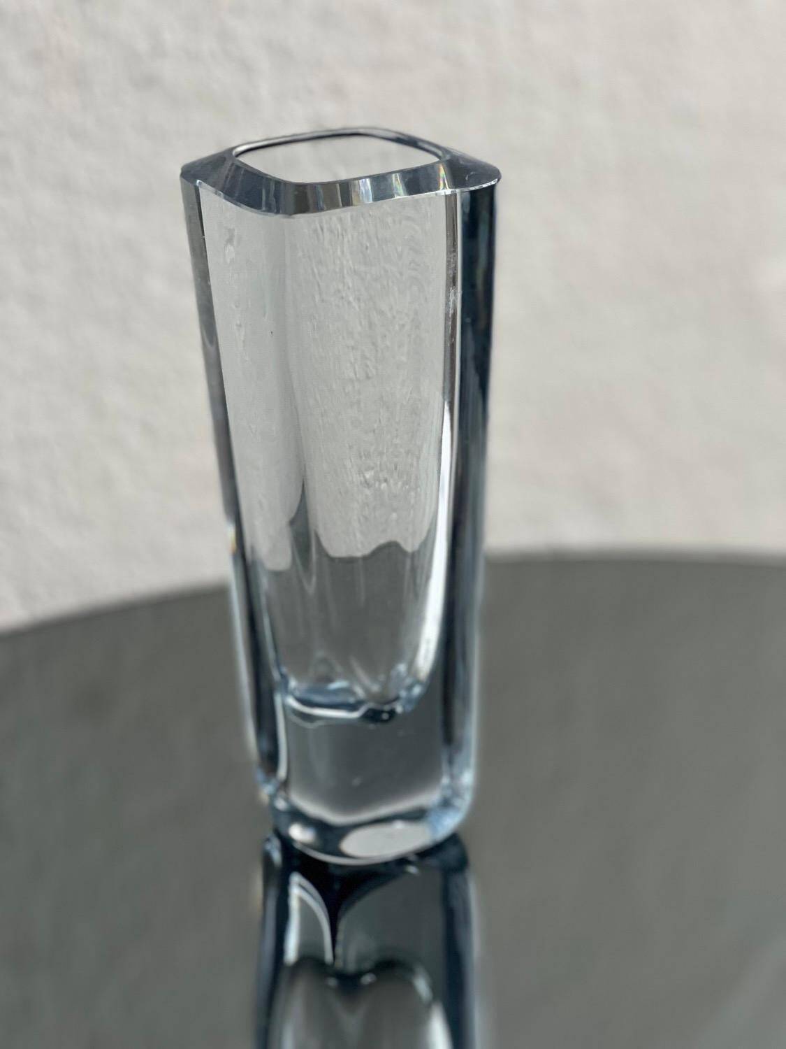 Decorative Swedish Vase, Clear Glass, Stromberg, Mid-Century Modern, Collectible