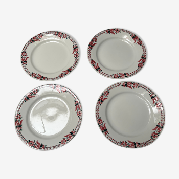 4 céranord plates with flowers