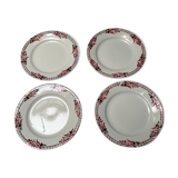 4 assiettes céranord à fleurs
