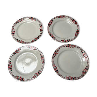 4 céranord plates with flowers