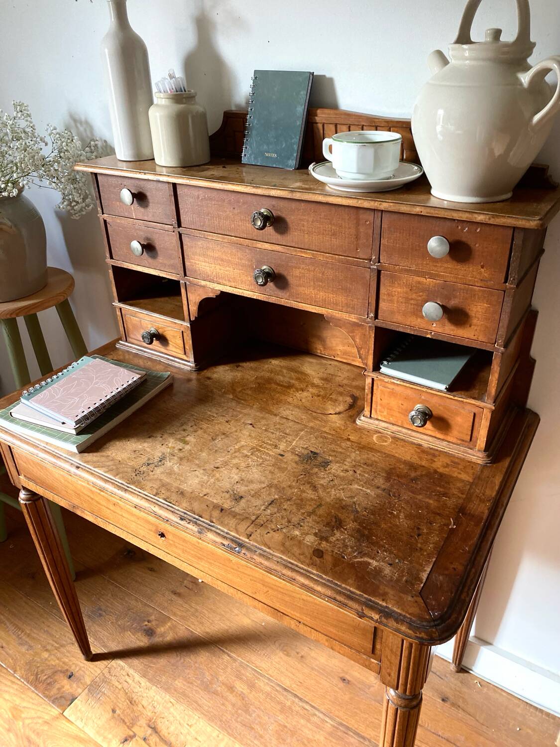 Antique solid wood desk/secretary