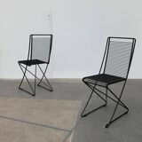 Set of black postmodern Kreuzschwinger chairs by Till Behrens for Schlubach, 1980s.