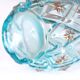Turquoise blue glass decanter, golden décor, 5O years