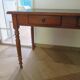 Minister's desk in Louis Philippe style – 2 drawers – cherry wood – green writing pad