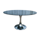 Tulip table oval glass and chrome 1970