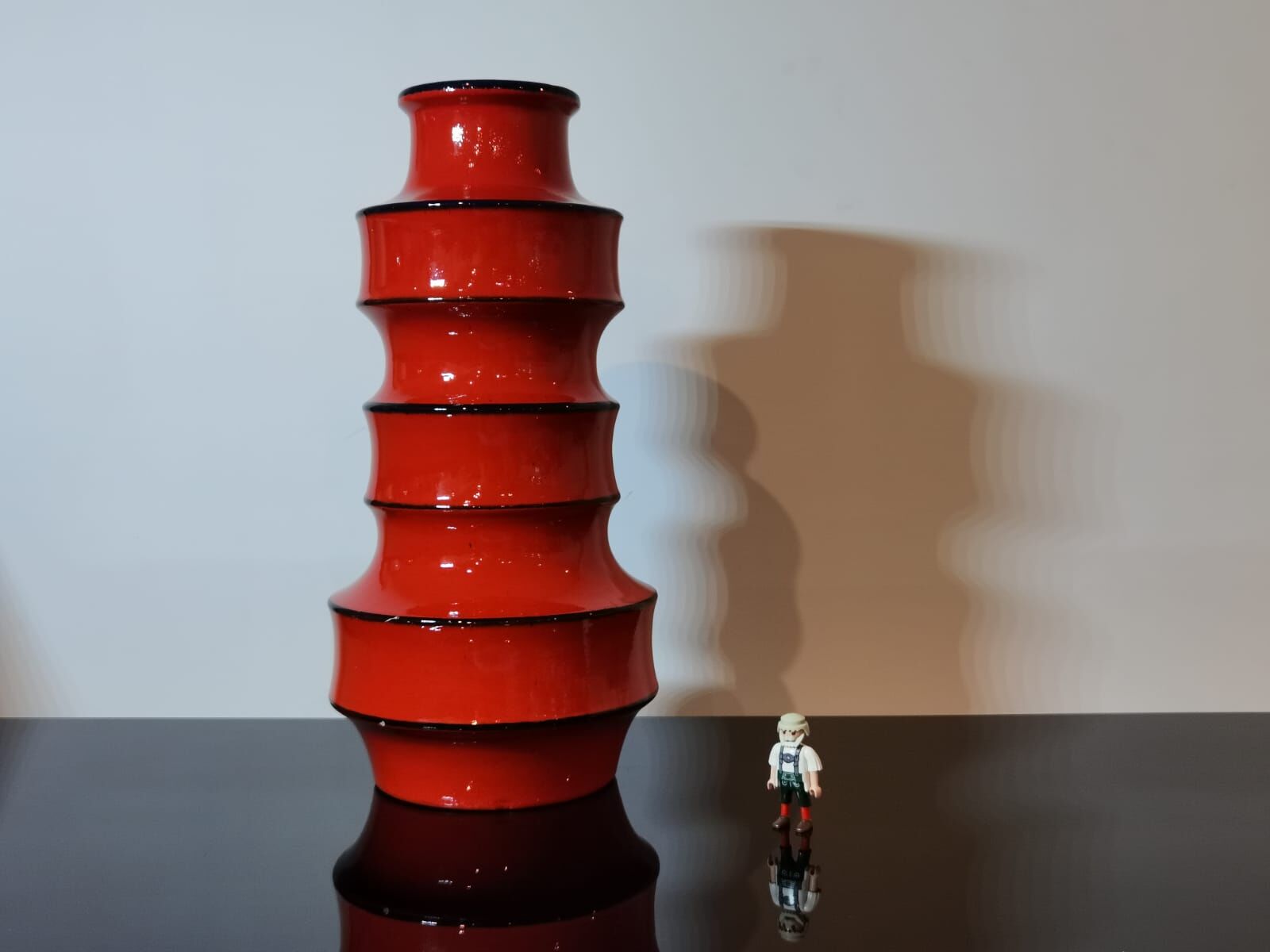 Vase XL west germany 267-48 glossy red ceramic