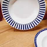 Set 6 assiettes creuse bleues dépareillées