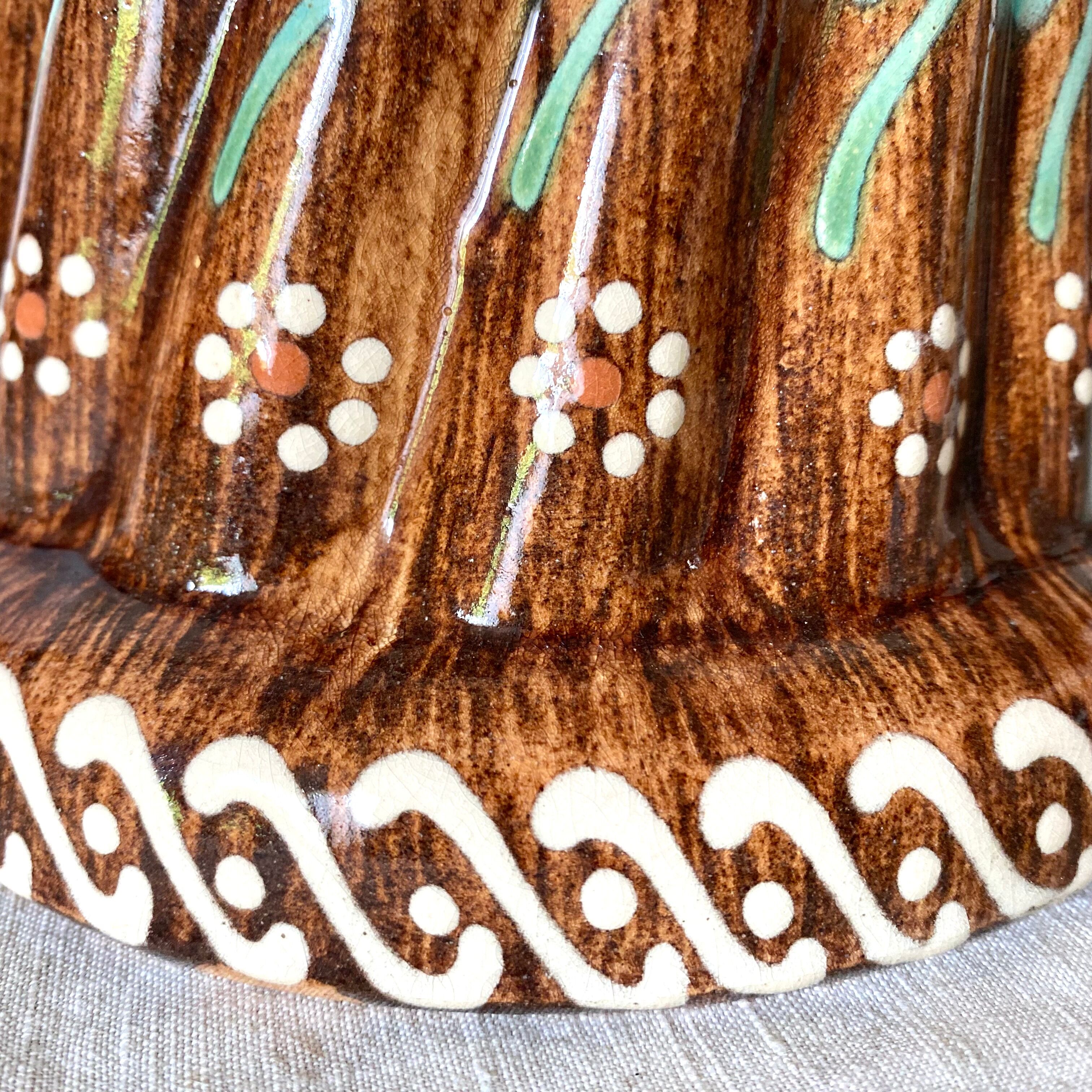 Glazed terracotta kouglof mould