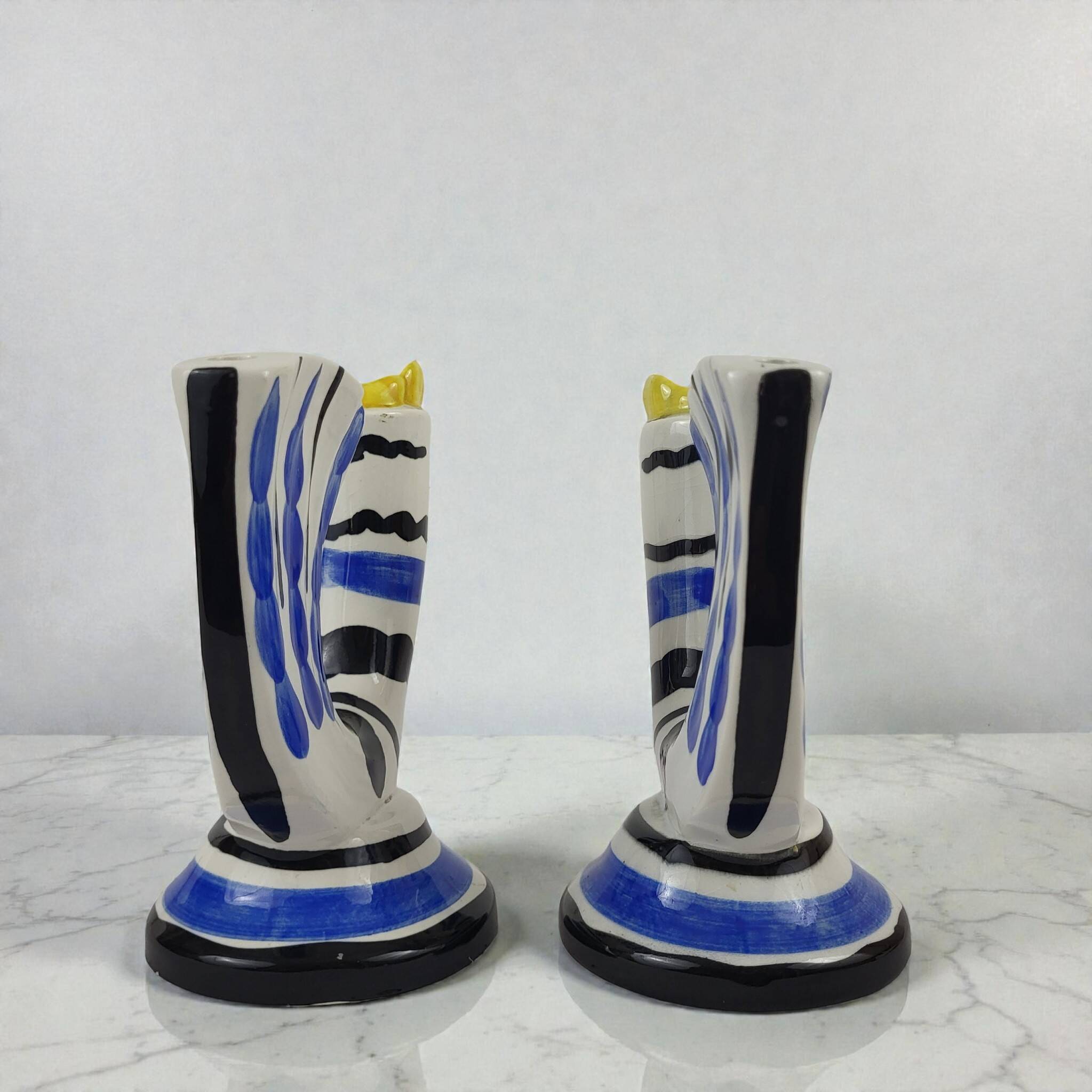 Pair of flower frog vases, Revernay, 1950s