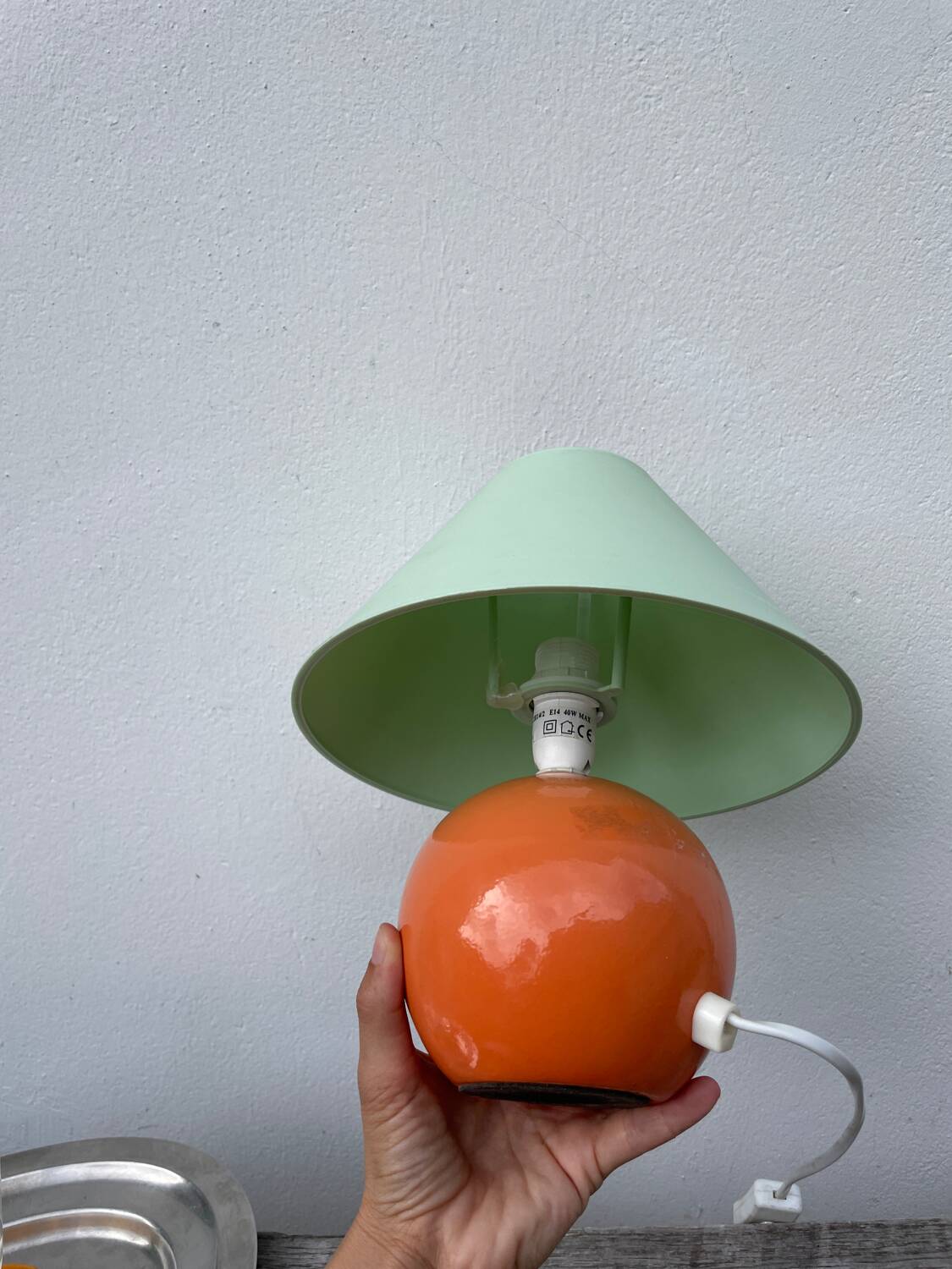 Two-tone ceramic bedside lamp 1980