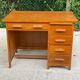 American desk in solid oak wood with 5 drawers