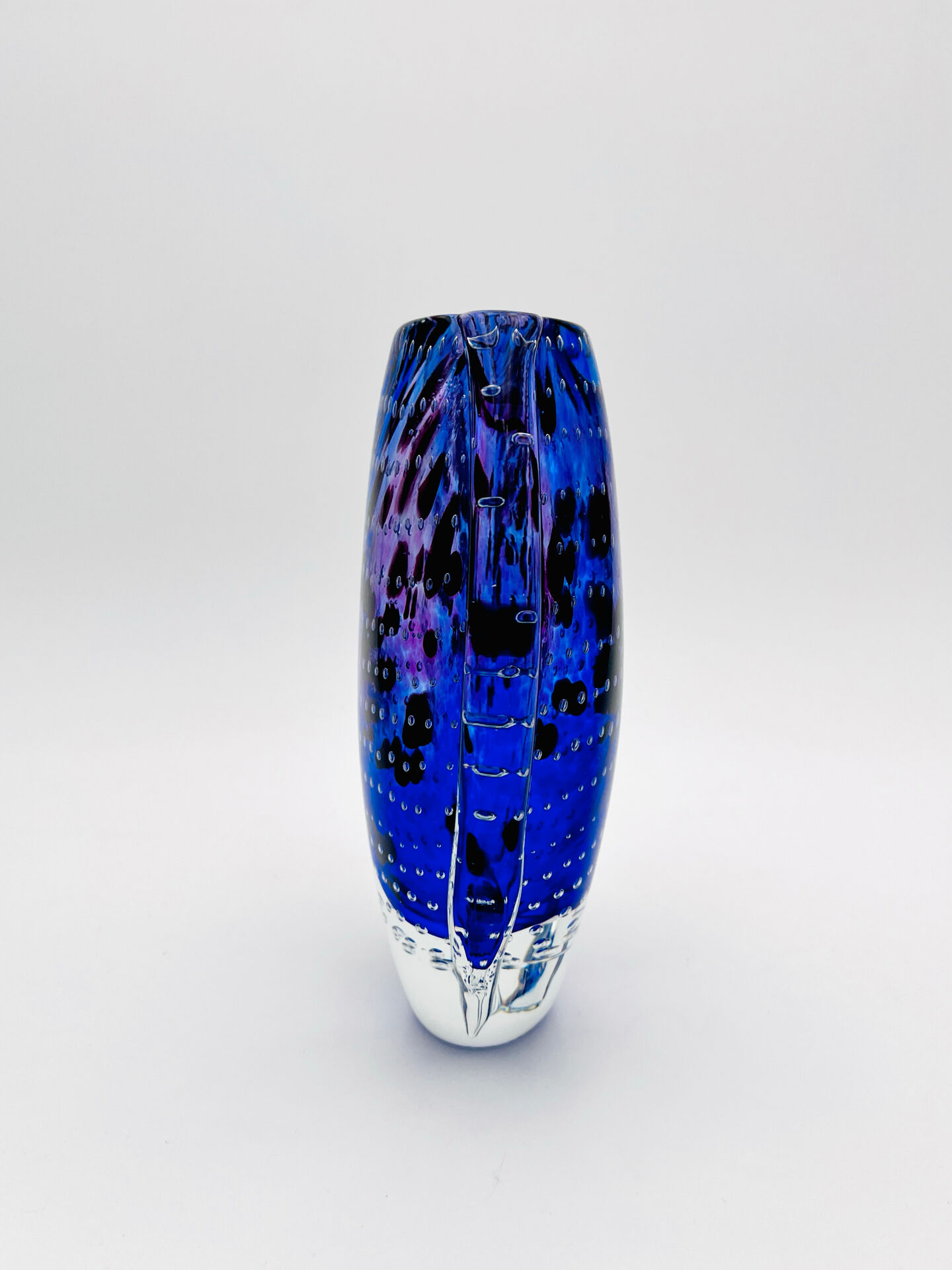 Murano Vase Sommerso Bullicante Cobalt Blue 1960s