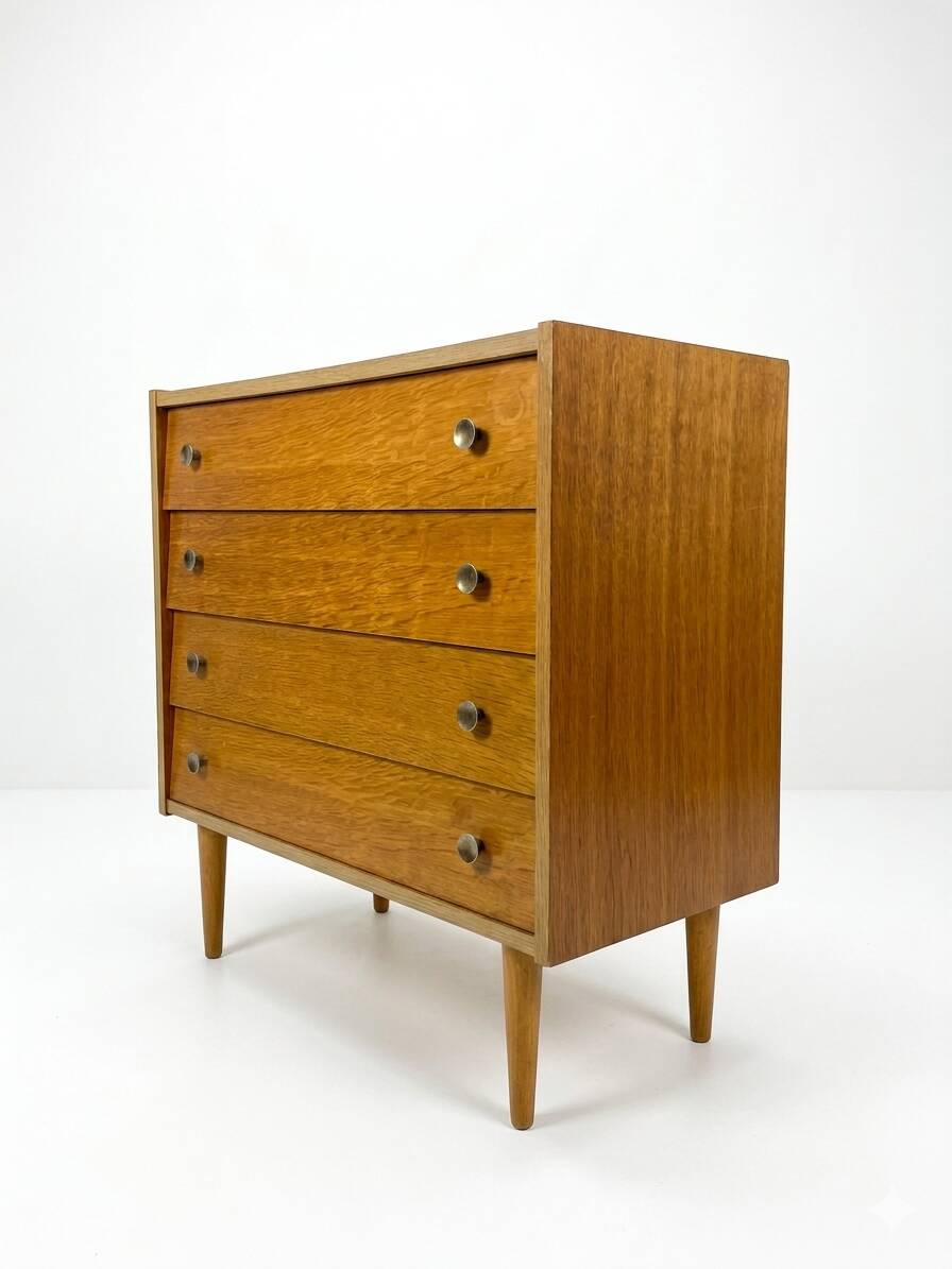 Vintage oak chest of drawers from the 1960s (4 drawers)