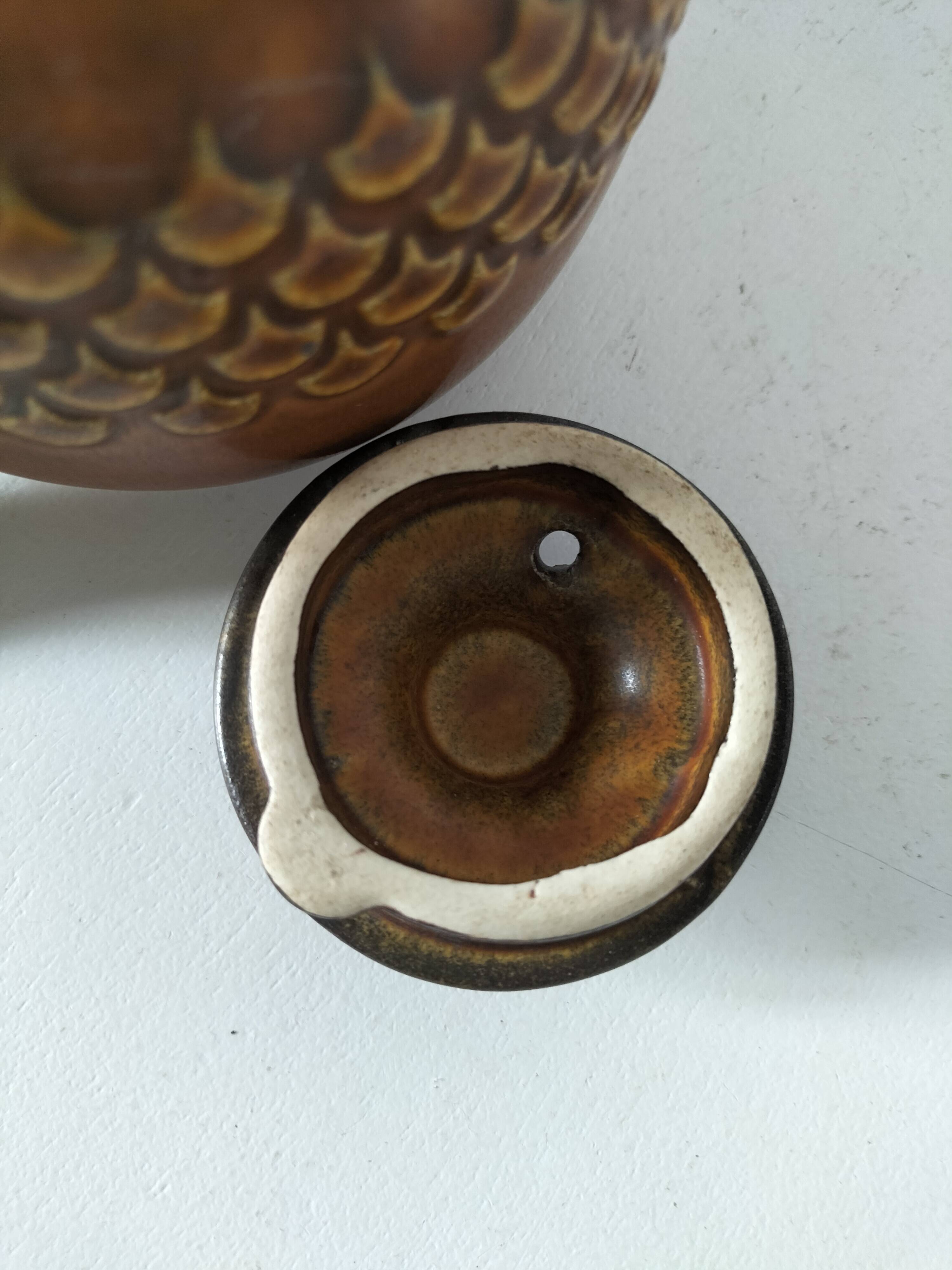 Vintage KW Feuerfest teapot – brown stoneware, 1960s–70s