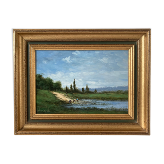 Tableau peint à l’huile sur panneau
