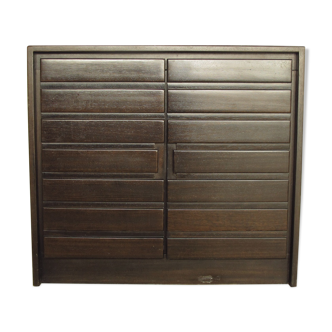 Two-door sideboard iroko tinted black