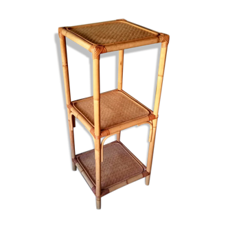 Bamboo and woven Wicker shelf