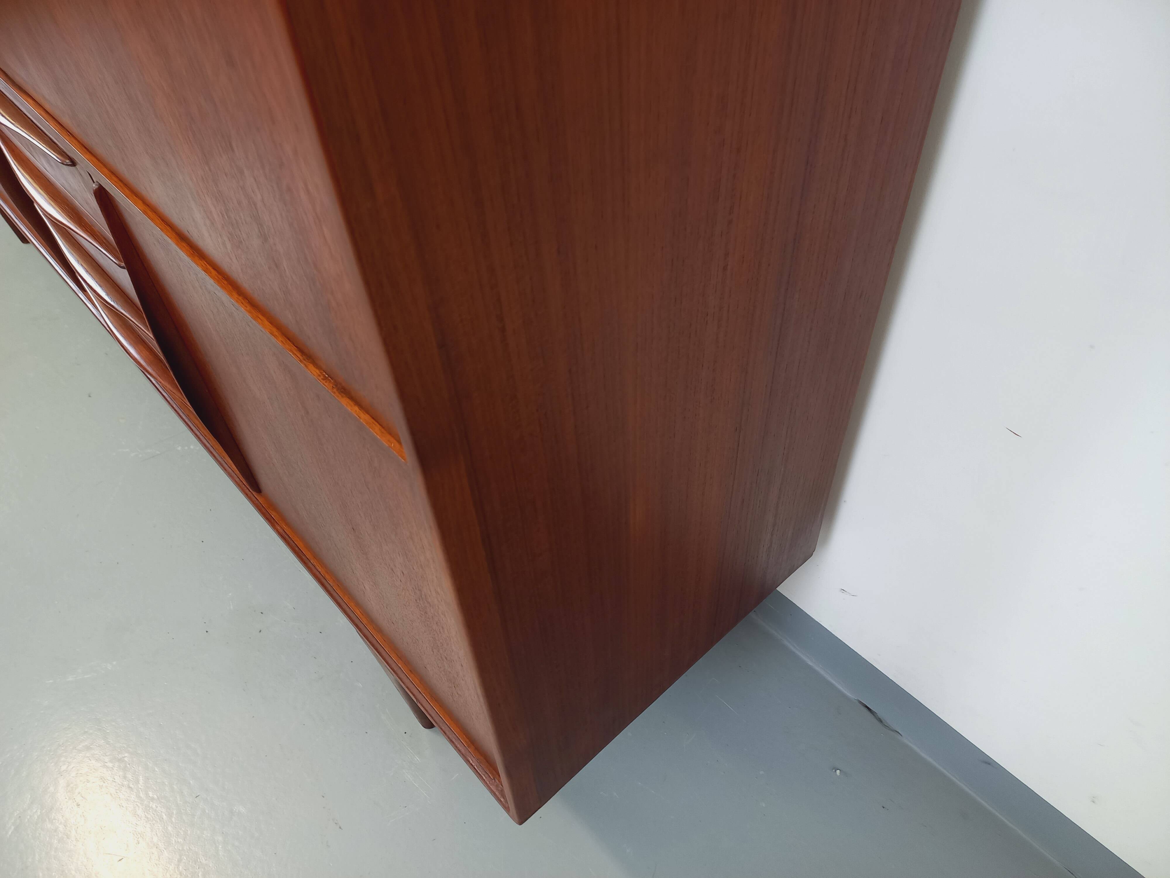 Vintage Scandinavian high sideboard in teak from the 50s and 60s