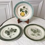 Trio of dessert plates in slurry XIXth