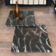 Coffee table made up of two designer tables in faux marble resting on chrome legs by Willy Rizzo.