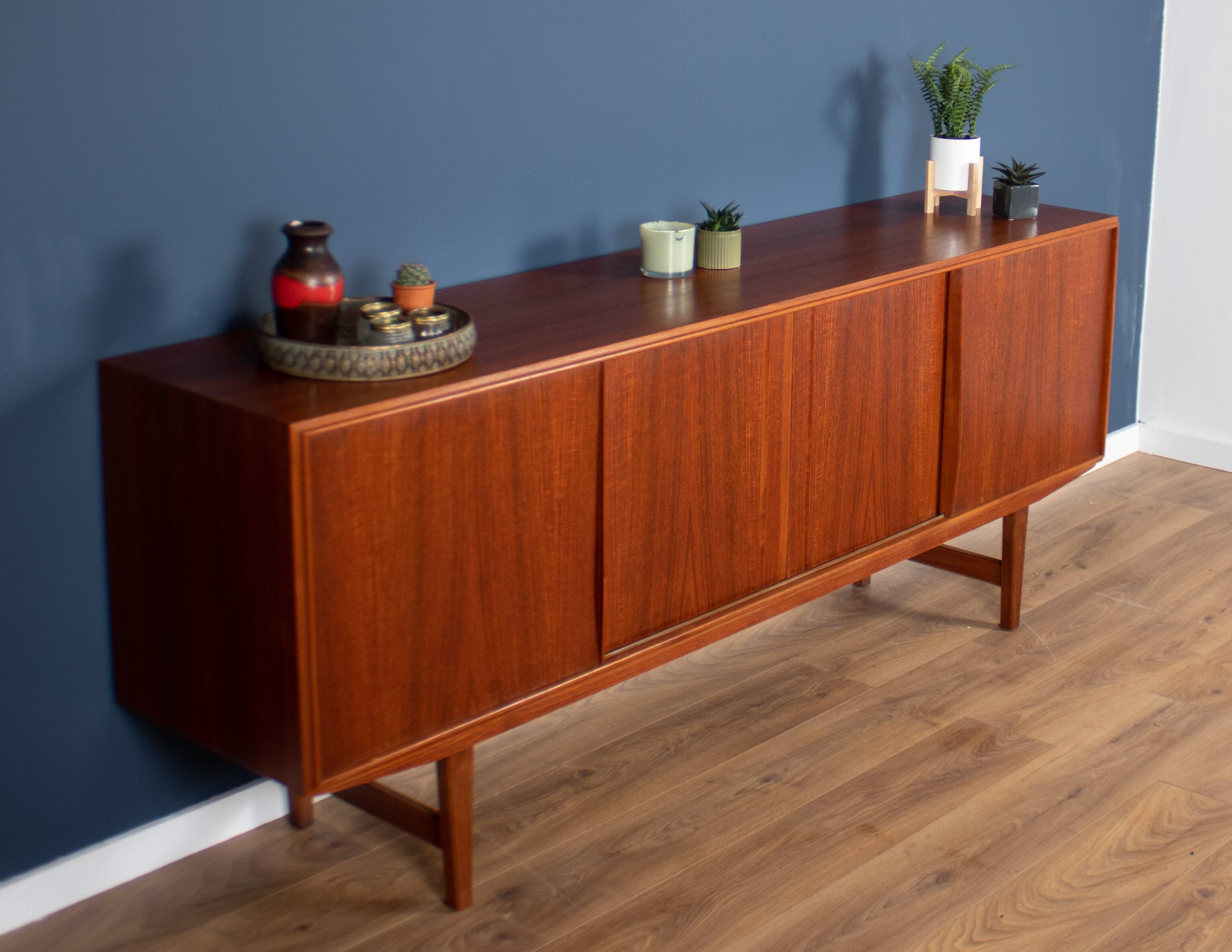 Teak 1960s mid century long Danish sideboard