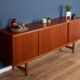 Teak 1960s mid century long Danish sideboard