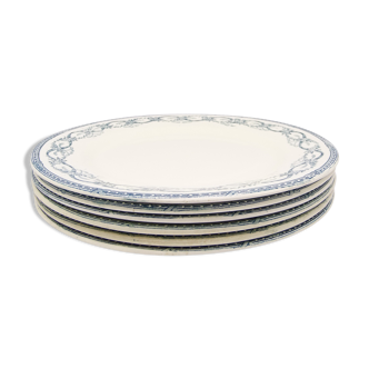 Lot of 6 plates with model dessert Recamier