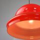 Mid-century italian red glass & brass pendant lamp