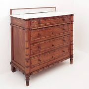 Commode en faux bambou et plateau marbre - Fin du XIXe siècle