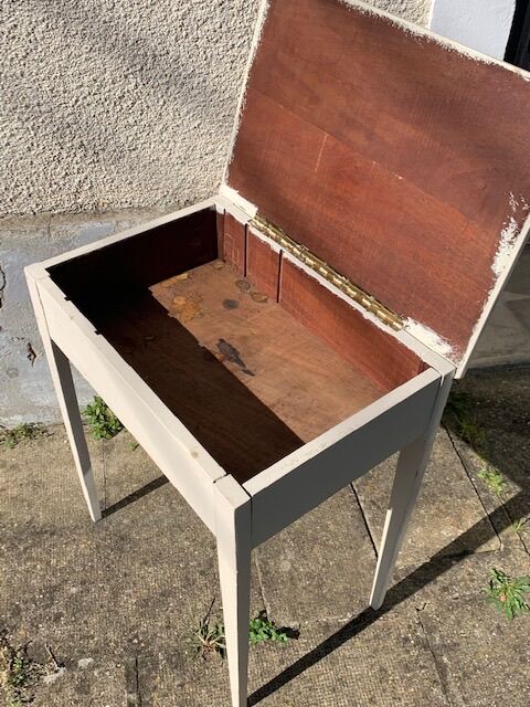 Bureau pupitre table d'appoint en bois peint vintage