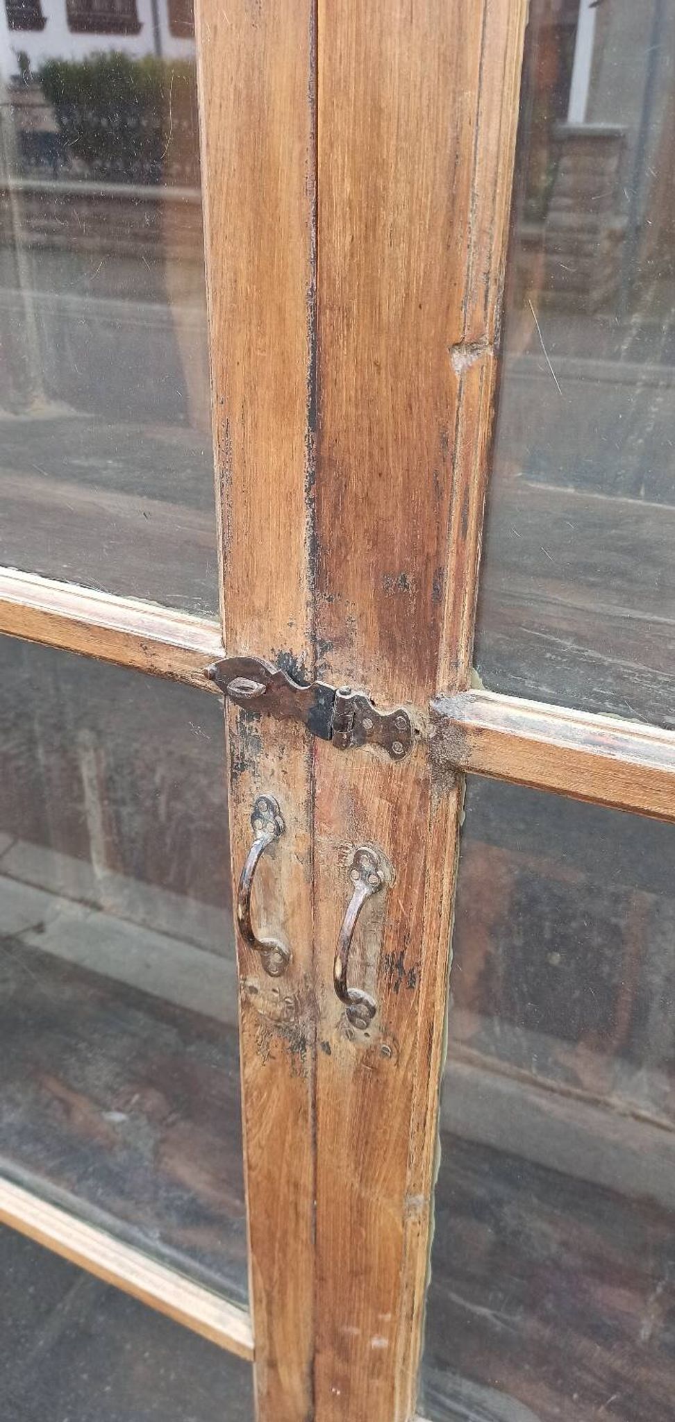 Old wooden glazed cabinet