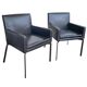 Pair manet minotti arm chairs 2004 / dark brown leather / chrome
