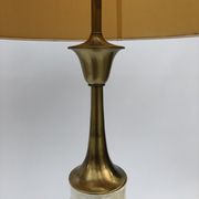 1960s laurel greek key ceramic brass table lamps hollywood regency neoclassical