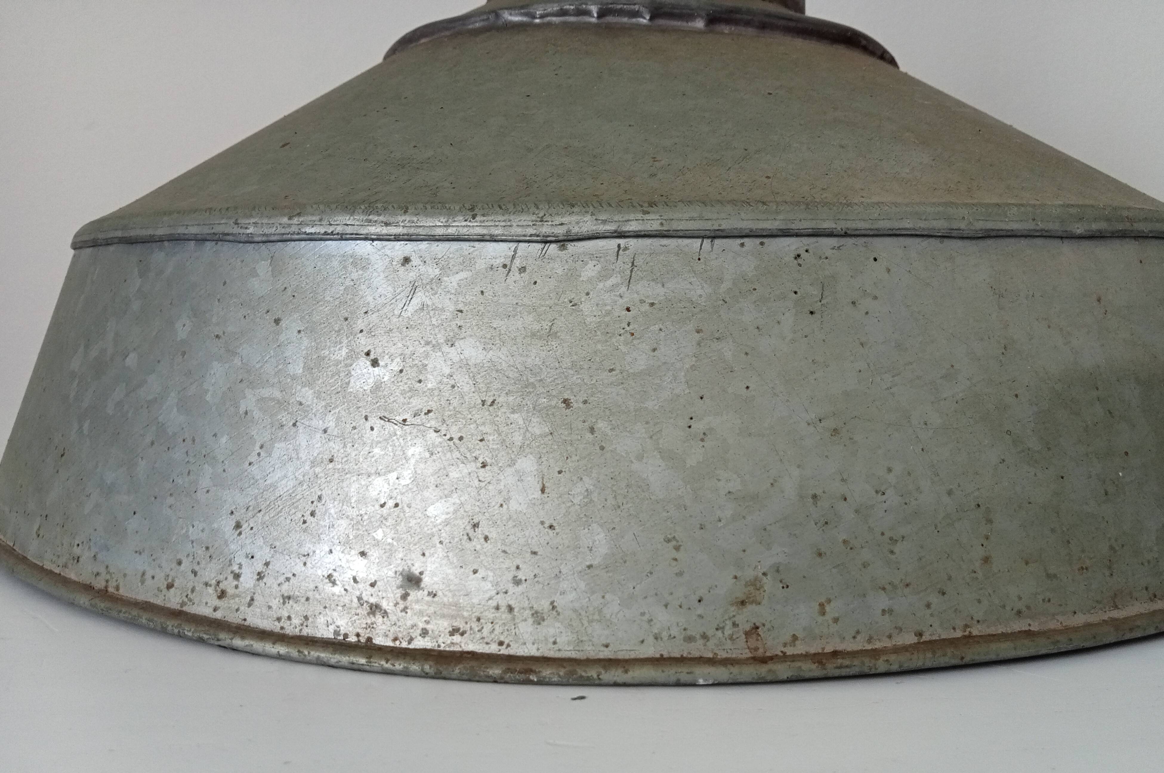 Old zinc garage pendant light