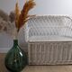 Bench storage chest vintage children's armchair in wicker rattan