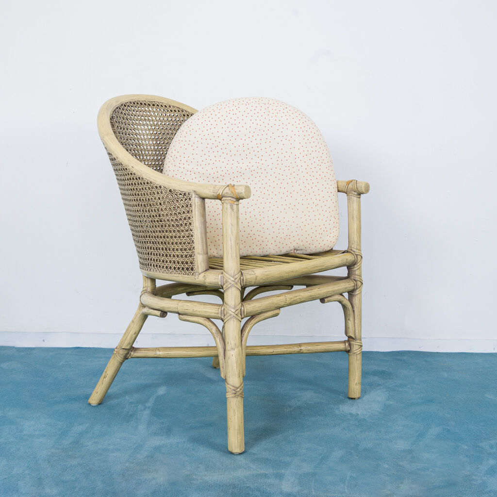 Vienna straw bamboo chair desk set modern vintage 80s design